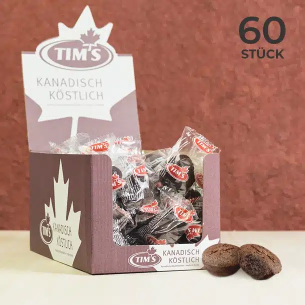 60 Mini Brownies Schokolade Tims Kanadische Backwaren mit Verpackung als Vorteilspack